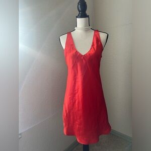 VINTAGE hidden fantasies slip dress in a tasteful burn orange color. SZ MED